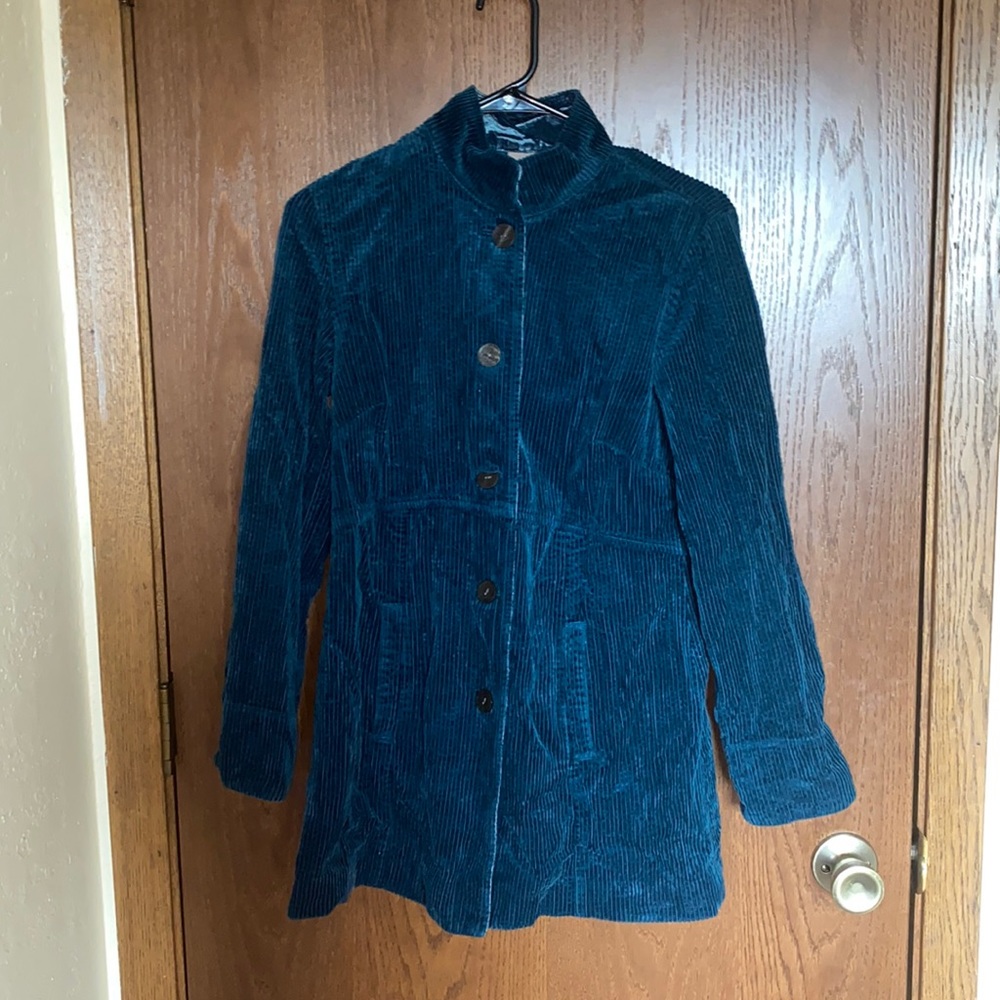 J Jill corduroy teal jacket size xs